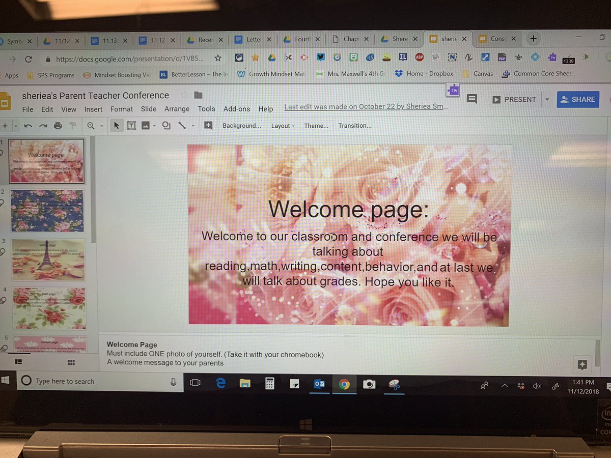 #certifySPS One of my students creating a slideshow for their student led conferences.