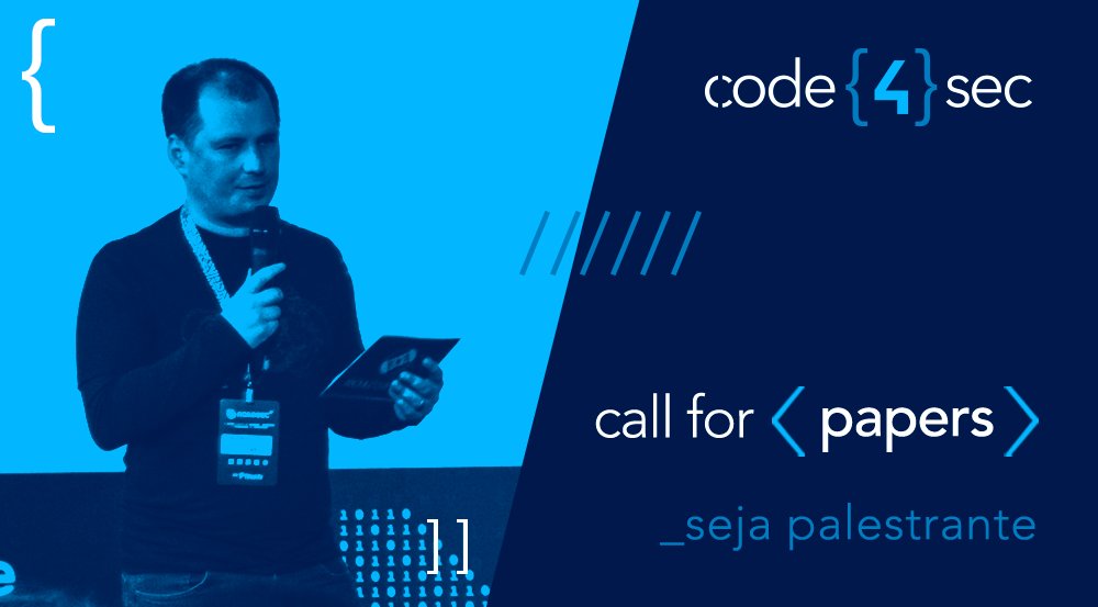 Code4SecBR's tweet image. 📝 CALL FOR PAPERS 📝  
Submeta sua palestra para o #code4sec e divida o palco com especialistas em AppSec! O evento acontece dia 5 de dezembro no #inovaBra habitat.  code4sec.com.br/#callforpapers