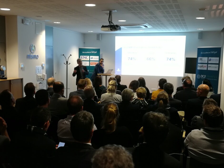 « L’un des premiers défis d’un CRM c’est d’apporter plus rapidement un ROI aux utilisateurs. » Le #CRM, enjeu majeur pour les entreprises. #SoiréeDCF <a href="/DCFNantes/">DCF NANTES</a> #Mismo