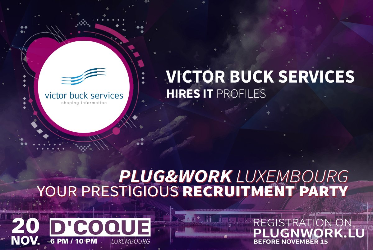 Join us at the #Plug&amp;WorkLU job party next November 20th👍. We have exciting career opportunities just for you!  Registration required on 👉 plugnwork.lu 👈
#ITjobs #Careers