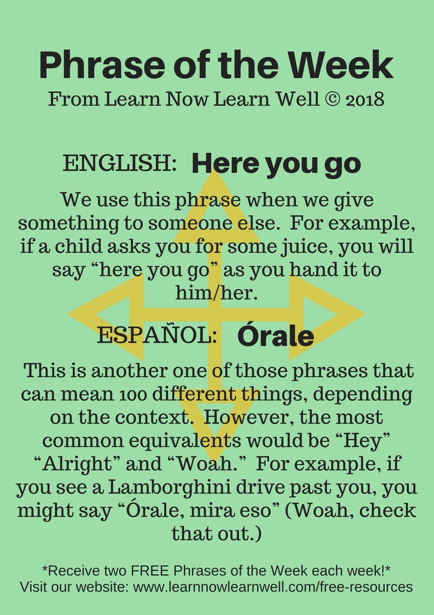 Learnnow_well's tweet photo. Want some free English and Spanish phrases? Here you go!
#potw #learnnowlearnwell #english #ingles #esl #spanish #espanol #careercoach #spanishvocab #englishvocab #freespanish #freeenglish #bilingual #languages #learning https://t.co/ph3gQe2rrg