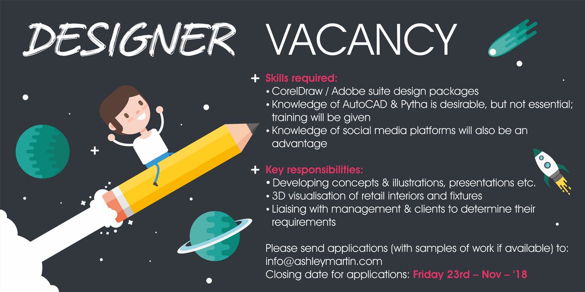 AMshopfitting's tweet photo. WE ARE HIRING! #designer #Jobs #JoinUs https://t.co/ncuBmJCTJA
