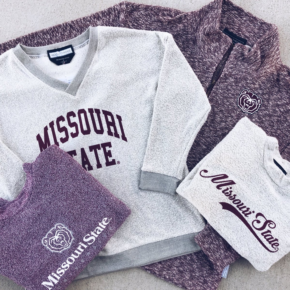 MoStateBkstore's tweet photo. Did someone say woollys are in? Oh wait.. we did! 🐻 #MoState #WoollyThreads #MSUbookstore #MarooNation https://t.co/EZqbE9NTVn