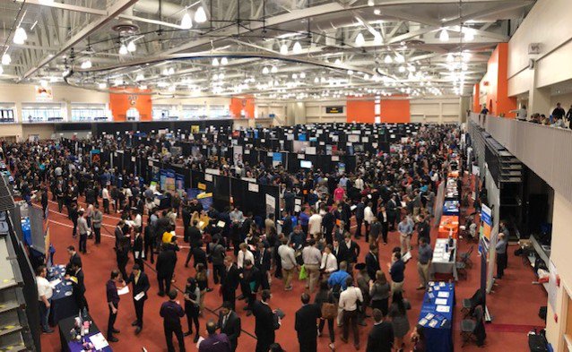 RIT_Grad's tweet photo. We can't believe our record-breaking (267 employers present!) @RITCareers  fair happened over a month ago! #IST MS student Rashmi blogged about her first experience attending and provided some tips to help you prepare for the spring event: https://t.co/rlEZvcBc4j #MasterRIT https://t.co/6U7ZiIZ9CV