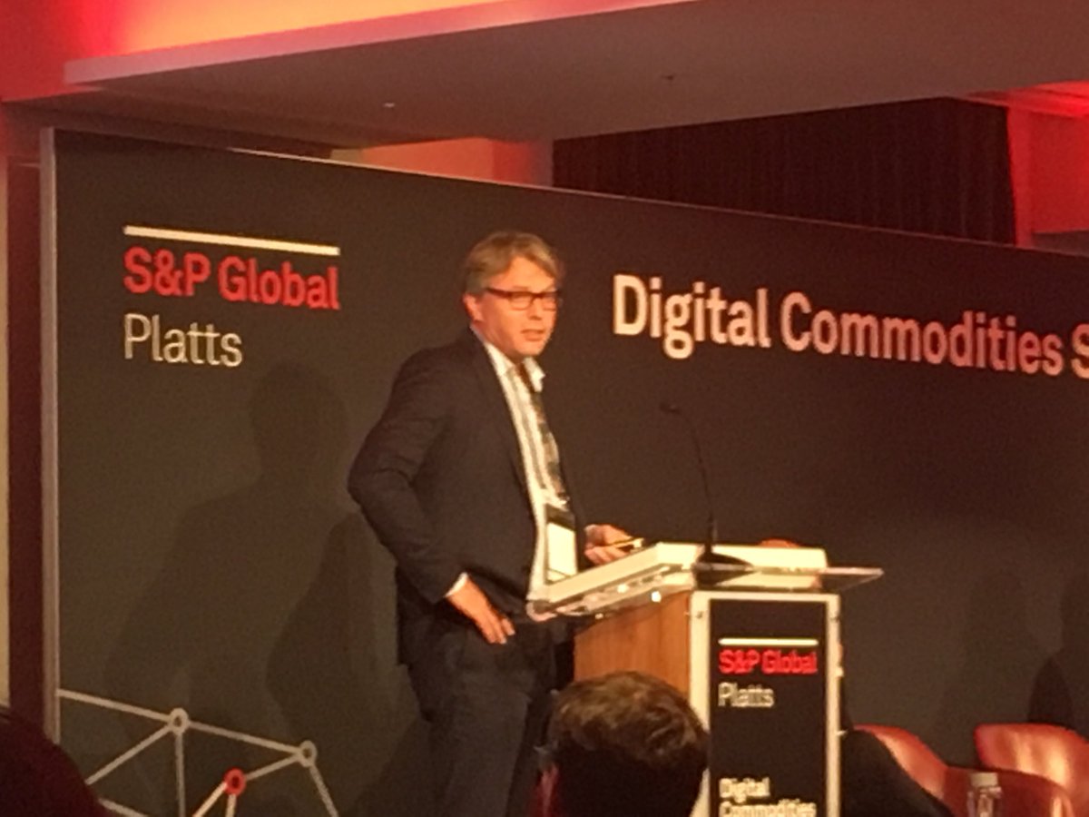 alexbrog's tweet image. ⁦⁦@BlockLabNL⁩ ⁦@SPGlobalPlatts⁩ working together to develop a #blockchain solution to match energy demand with the supply of renewable power at the Port of Rotterdam - before it needs to tap the National Grid. Nico Van Dooren speaking at #PlattsDCS