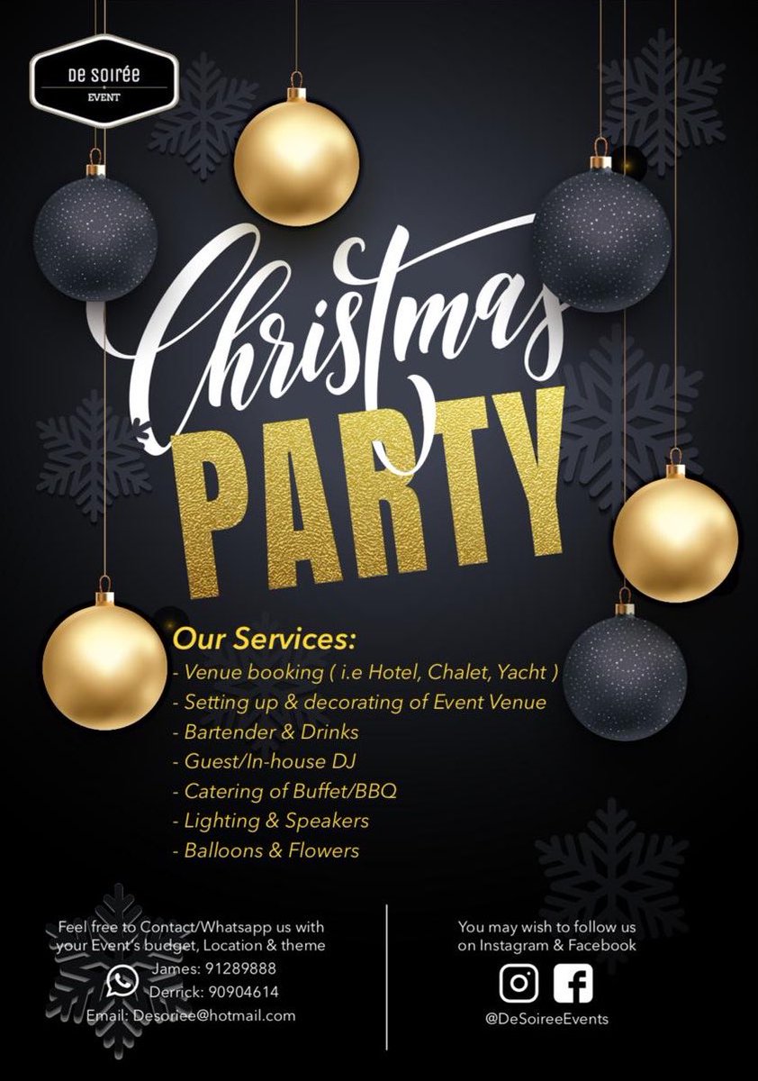 DeSoireeEvent's tweet photo. Who’s ready for Christmas celebration ?! Make your own clubbing experience with De Soirée Events now ! #Festive #party #clubbing #celebrations #familyfun #holidays #ChristmasIsComing #partyforlife https://t.co/7QVEZfPpHT