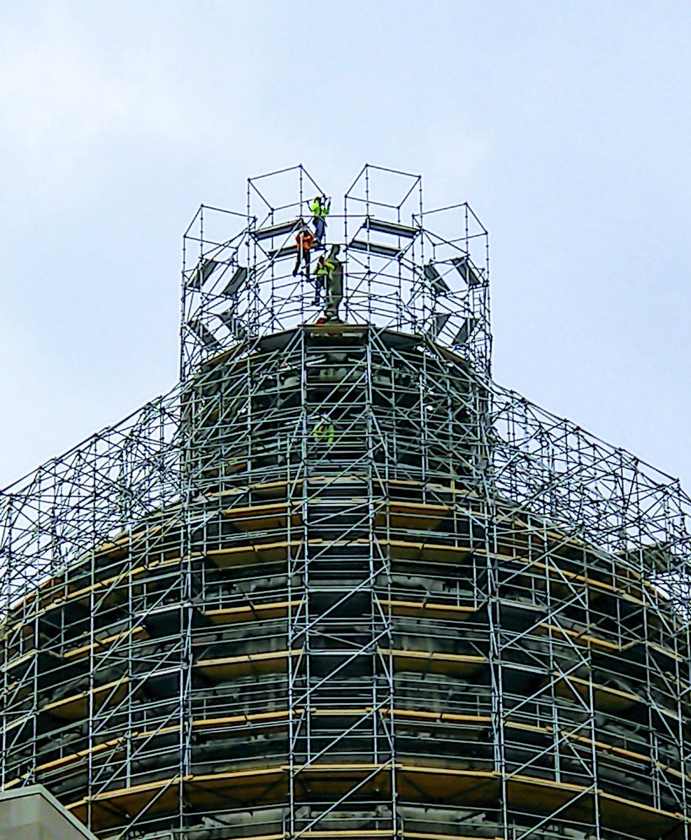 Ceres_MO's tweet image. I was feeling a bit of deja vu recently! The @NewsTribune clipping on the left is the #MoCapitol in 1995 &amp;amp; the picture on the right was taken a couple weeks ago! If you look closely, you'll notice some fearless workers near me. One of the crew is actually in both photos! #CeresMO