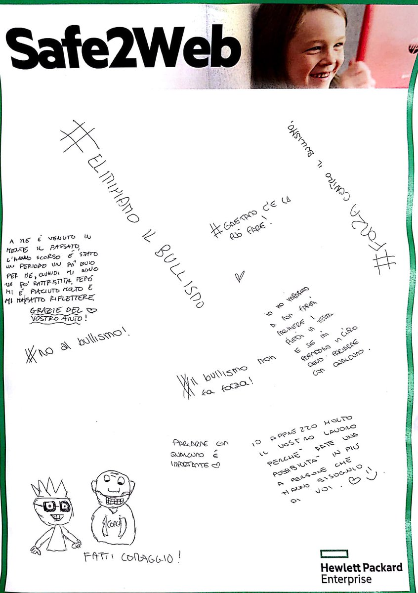 Stefano_Budoia's tweet image. Perche lo facciamo? #Safe2Web #HPE i cartelli prodotti dai ragazzi sono la miglior gratificazione! @HPE_IT @SaraTarantino79 @RRgadm @enrico_martines