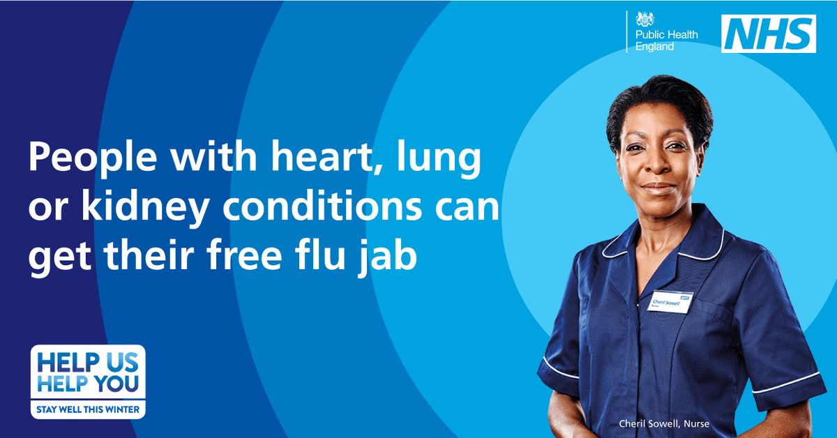 People with long term health conditions should have the free flu jab. Speak to your GP or pharmacist to check if you are eligible today: nhs.uk/fluvaccine
