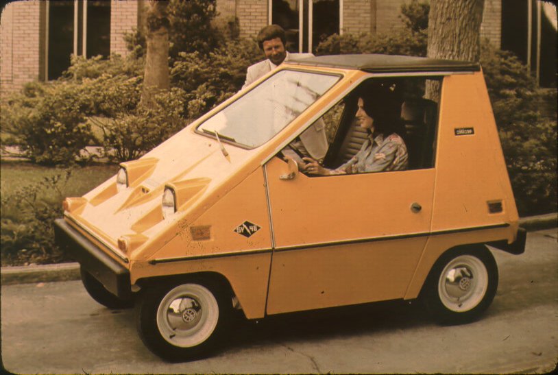 17. Right, back with a classic; the ComutaCar. 2,000 or so of these babies were made at none other than Sebring. Also known as a Citicar, I love the sci-fi set designer’s dedication to rhomboidism: