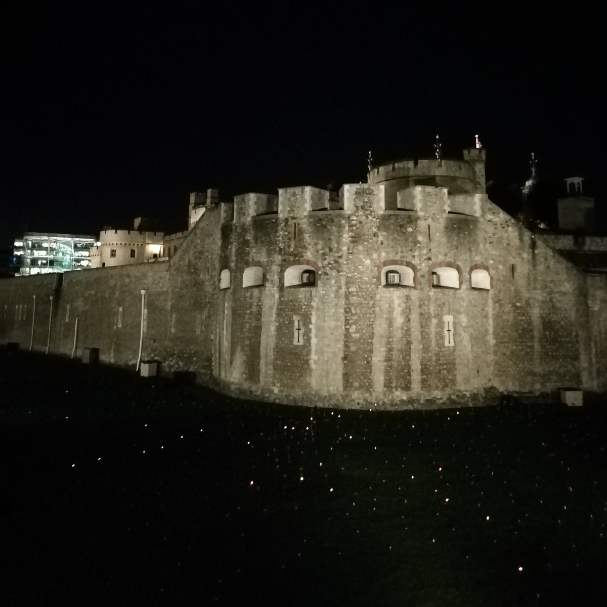 Watching the last few lights at the @thetoweroflondon #beyondthedeepeningshadow flicker & fade was almost more poignant than when they were all fully lit 
#thetowerremembers #toweroflondon #wewillrememberthem #remembrancesunday #ww1 #armistice #armistice100 #armisticeday