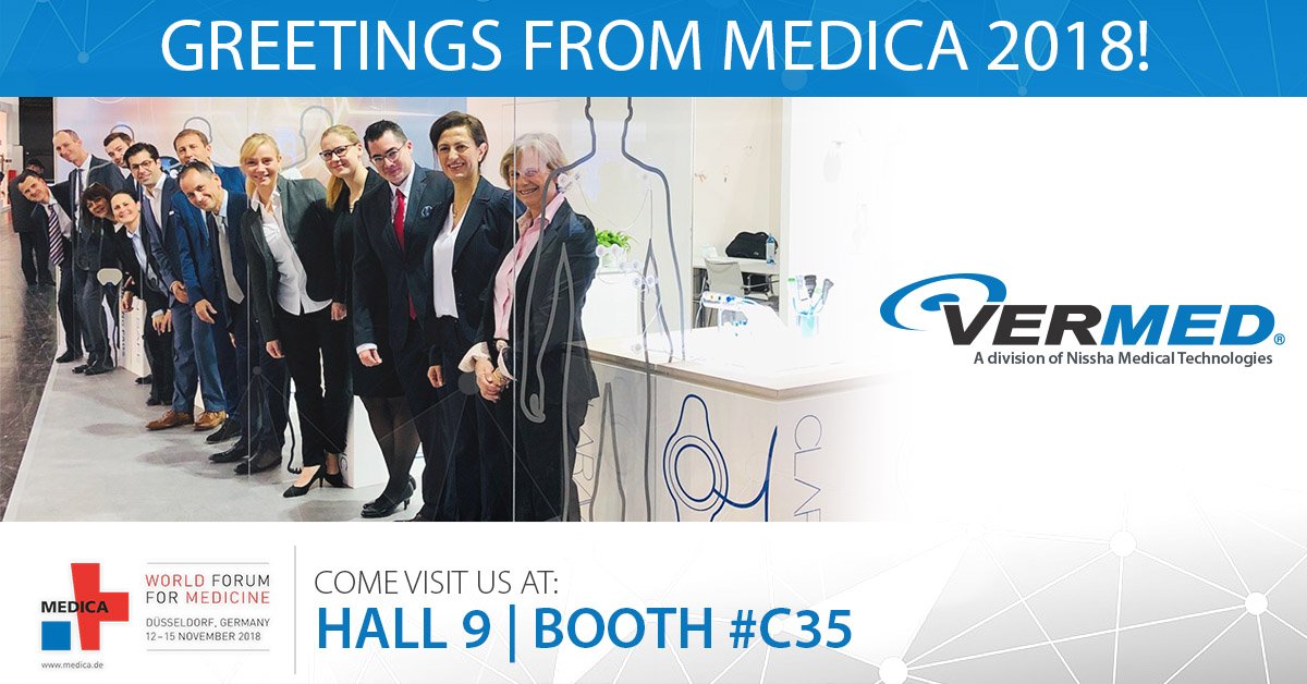 VermedGlobal's tweet photo. Medica 2018 is officially underway! Visit your Vermed team until November 15th in Hall  9 | Booth #C35. Stop by and see what’s next in patient care, we look forward to meeting you!

#MEDICA #Vermed https://t.co/HKIj9prHhT