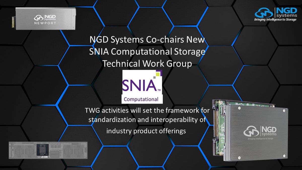 PartechPartners's tweet photo. .@NGDSystems co-chairs new @SNIA #ComputationalStorage Technical Work Group. Congrats! #InSituProcessing #NewportPlatform #SNIA #Leadership
#Innovation https://t.co/MdWjJhffKV https://t.co/95e9xcvsxI
