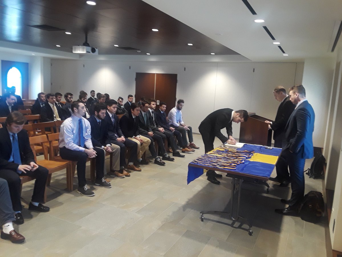 This weekend, <a href="/quinnipiacdu/">QU Delta Upsilon</a> held its Initiation. Congratulations to the newly initiated brothers! #DikaiaUpotheke