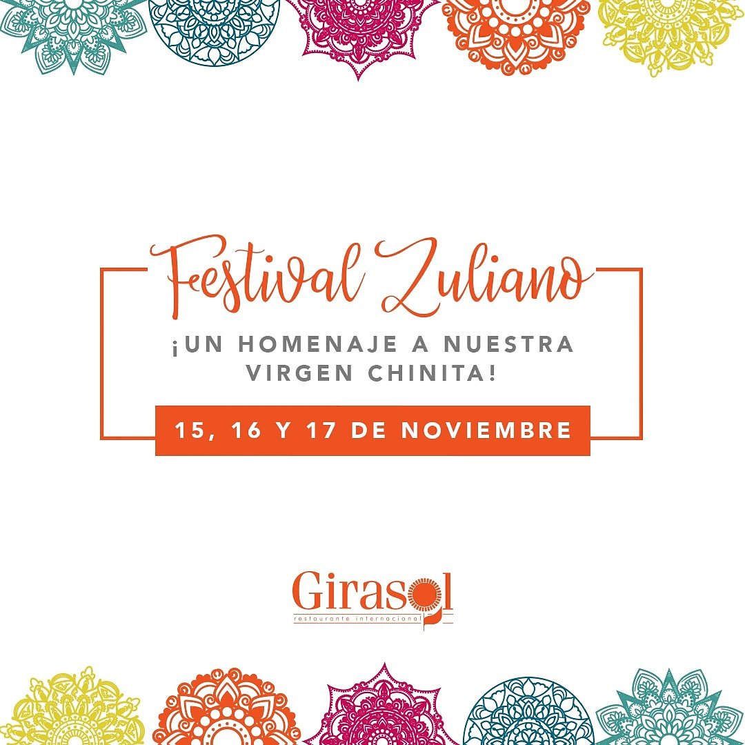 RestElGirasol's tweet photo. No te puedes perder este Homenaje a Nuestra Virgen Chinita, la cita es este 15, 16 y 17 de Noviembre, en el único restaurante giratorio del país ✨
Sabores de la gastronomía zuliana en el @RestElGirasol 
ºMúsica en vivo 🎶
ºCóctel de cortesía para las damas 🍹 https://t.co/41Bwns7TO8