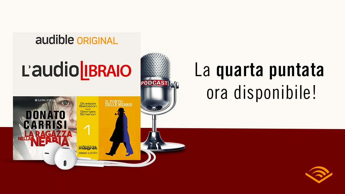 Audible.it (@audibleit) on Twitter photo Ascolta su Audible la quarta puntata del podcast “L’Audiolibraio” dedicata ai maestri del giallo e del noir. Protagonisti gli audiolibri "La ragazza nella nebbia” di Donato Carrisi e “Il porto delle nebbie” di George Simenon. <a href="/illibraio/">Il Libraio</a> <a href="/cannese/">Carlo Annese</a> adbl.co/Audiolibraio Ascolta su Audible la quarta puntata del podcast “L’Audiolibraio” dedicata ai maestri del giallo e del noir. Protagonisti gli audiolibri "La ragazza nella nebbia” di Donato Carrisi e “Il porto delle nebbie” di George Simenon. <a href="/illibraio/">Il Libraio</a> <a href="/cannese/">Carlo Annese</a> adbl.co/Audiolibraio