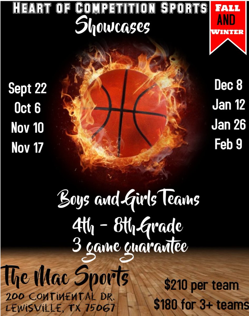 COUPLE SPOTS available for our Saturday Nov 17 3 game showcase at the Mac for 4th-8th grade boys

CONFIRMED PROGRAMS : 
3D Hoops Academy, NLMA, BMM, Coppell Xpress, DC Kings, AYG and more

<a href="/kategory5elite/">K5 Elite Basketball</a> <a href="/ntxthunder/">North Texas Thunder</a> <a href="/HUBasketball_18/">HUB_girls/boys</a> <a href="/Warriors_Hoops/">Warriors Hoops</a> <a href="/tburch2010/">Coach Todd</a> <a href="/CoachDJones/">Court Of Dreams</a>