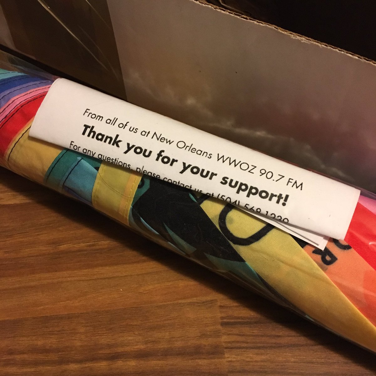 .<a href="/wwoz_neworleans/">WWOZ 90.7 FM</a> 
Guess what was waiting for me when I got home from work today?
#guardiansofthegroove
#Jazz I’ll be deploying this for <a href="/JazzBallydehob/">Ballydehob Jazz Festival</a> parade  next spring and <a href="/corkjazzfest/">Guinness Cork Jazz</a> @neady99 next October- and most of the rainy days between now and then!