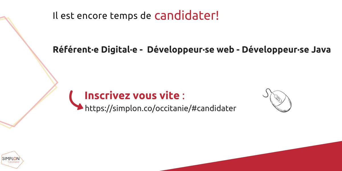 sandok3's tweet image. @GrandMontauban 
Candidatez vite : Plusieurs formations ouvrent sur toute la Région Occitanie! 
 Une opportunité pour les Montalbanais gratuit/diplômant !
 Pour vous inscrire! lnkd.in/eh7VgfG . Question: info.oc@simplon.co
 *formations réservées aux demandeurs d’emploi