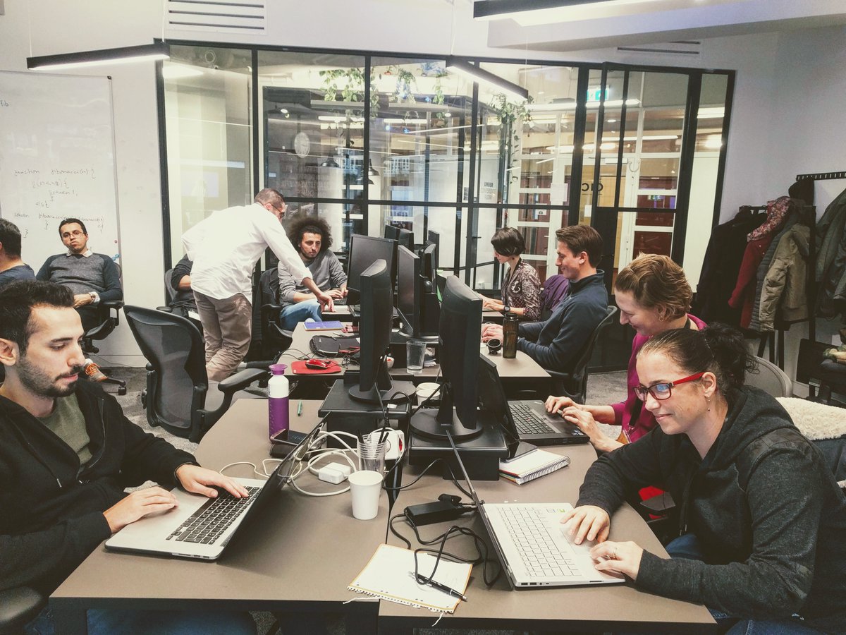 A fantastic day in Rotterdam today! I feel so incredibly grateful I could meet this group of talented, humble and motivated people and help them in a way to become developers. Thank you <a href="/Restart_Network/">Restart Network</a> and <a href="/typeform/">Typeform</a> ❤️