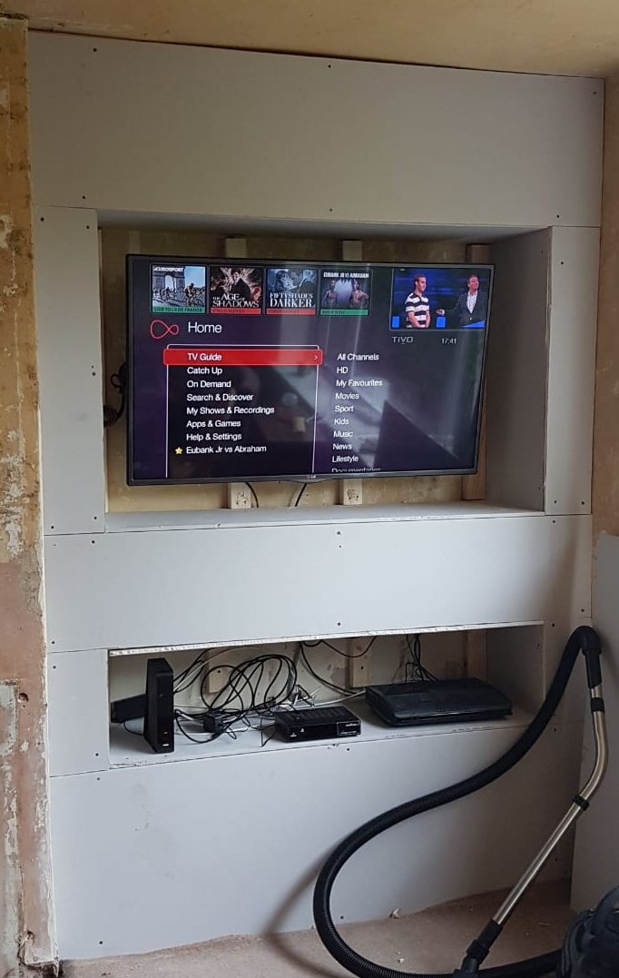 j_joiners's tweet image. TV built into wall. #joiner #joinery #builders #woodwork #bolton #northwest #jandd