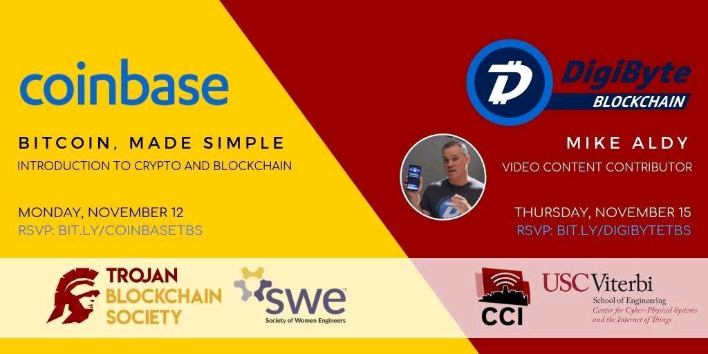 DGBSoCal's tweet image. @brian_armstrong our friends at @uscTBS know how to put together a winning pair for to the students of #USC 

Wishing the @coinbase team good luck in their presentation tonight 

And looking forward to giving my #DigiByte presentation this Thursday for @DigiByteCoin
#DGB #FightOn