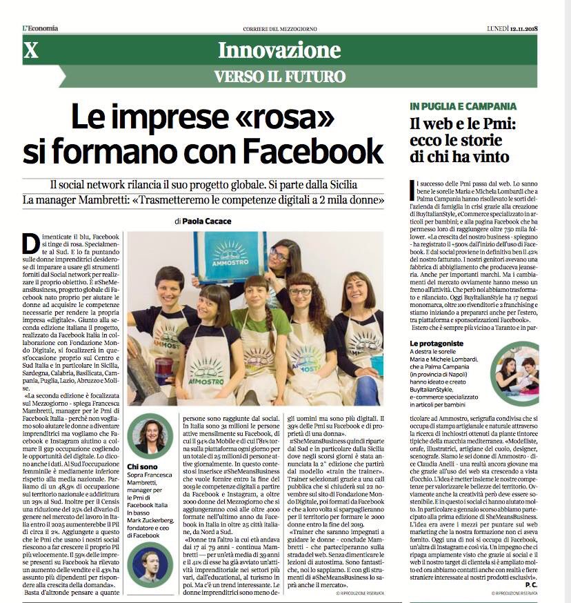 Storie di #innovazione Oggi #inedicola il web si è tinto di rosa con #shemeansbusiness  Il progetto di ⁦<a href="/facebook/">Facebook</a>⁩ che accelera l’imprenditoria femminile a colpi di #digitalizzazione parte dal #Sud
