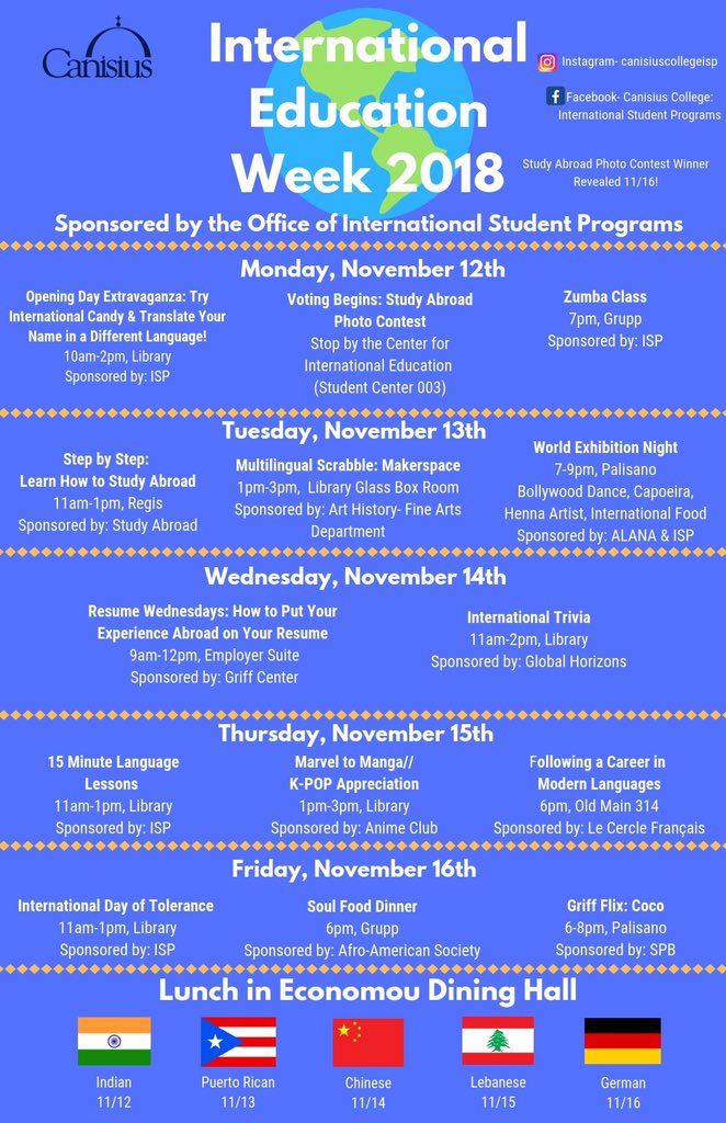 We’ve got some great events this International Education week thanks to the Office of International Student Programs