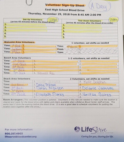 ESstudentgov's tweet photo. Please sign to volunteer for the blood drive!!! 11/29 https://t.co/vkNKzHCo4p