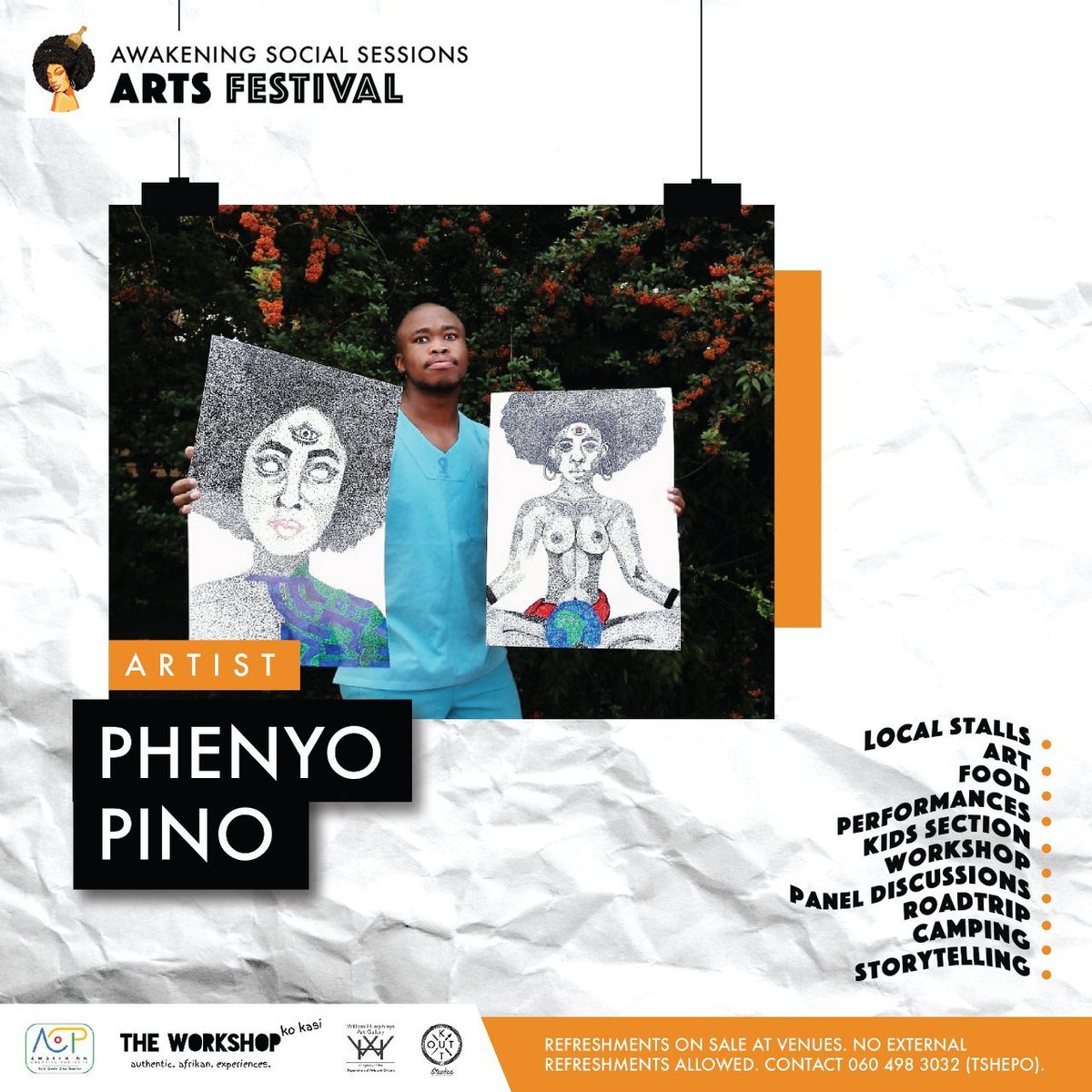 THEGREATGIFTED's tweet photo. Day 2 of 3, I'll be the DJ for day (sheesh 😎),  @JohnnyWxlf will be performing (YES) and @pinotic_04036 will be showcasing his finesse of artwork (skrr) at Mayibuye Convention Centre in Galeshewe. Ticket details on the poster (2nd frame) #AwakeningSocialSessions https://t.co/4yk3a0yAra