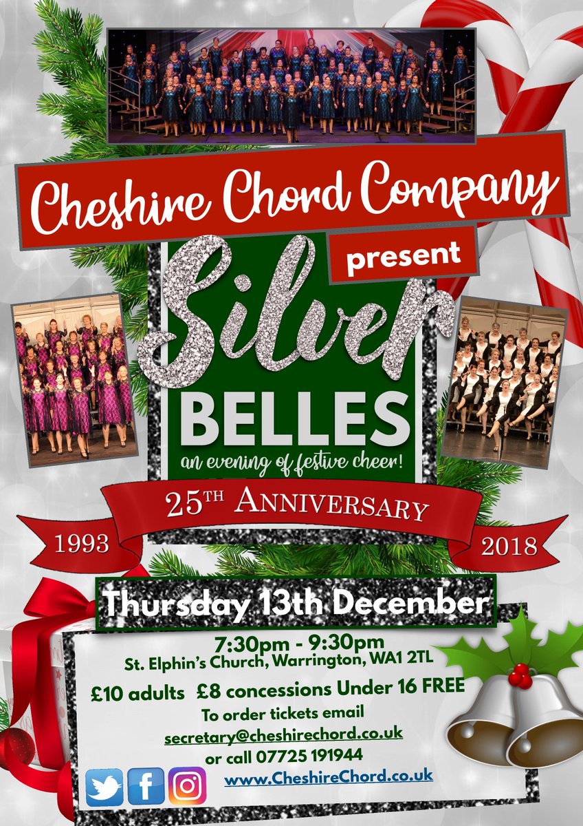Have you got your tickets yet?! 
#CCCChristmas #CCCSilverBelles 🎉💫🎅🤶🎄
cheshirechord.co.uk/shop