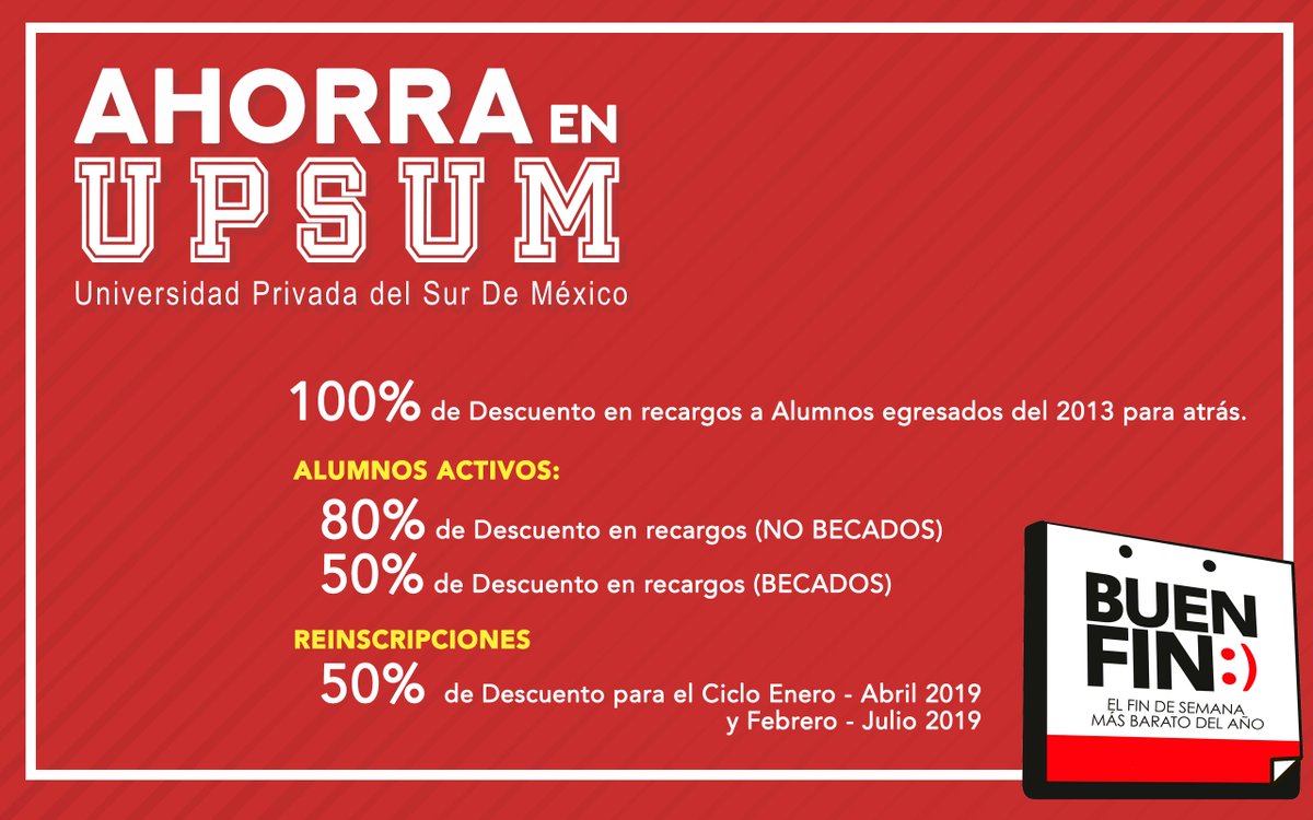El fin de semana más barato del año llega a #UPSUM pregunta por nuestras promociones. 
#UnNuevoComienzo