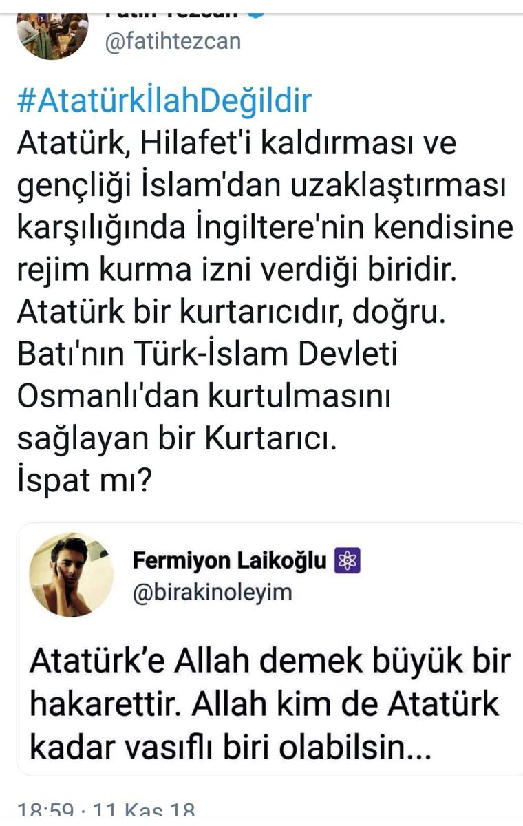 #AtatürkİlahDeğildir Allah'ı geberirken anlayacaksınız         cehennem mekanın olsun laikoğlu.
