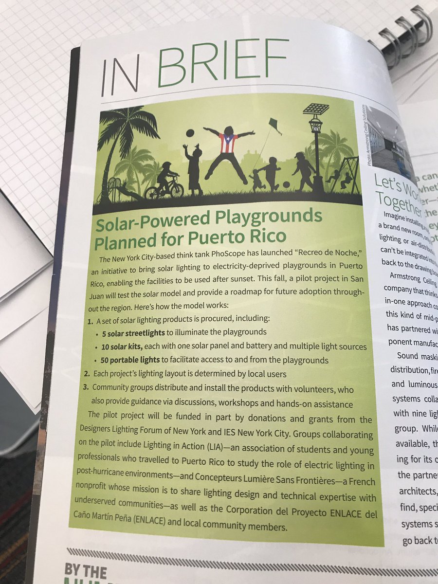 Check out this interesting read from <a href="/The_IES/">Illuminating Engineering Society</a> LD+A magazine about Solar Powered Playgrounds in Puerto Rico! #solarpower #lightingdesign