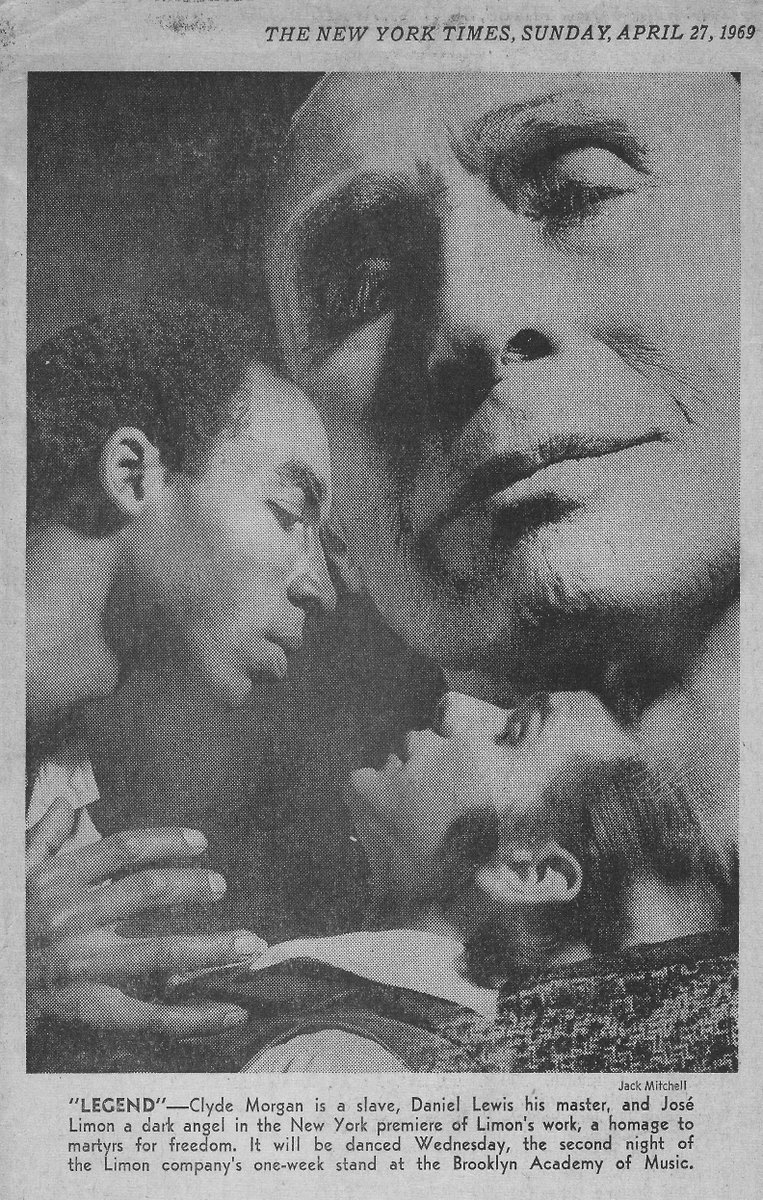 dancedan's tweet image. Going through old reviews for my library and my Bio. I found these two. Photos by Jack Mitchell. I am with Jose Limon, Clyde Morgan in first photo and Carla Maxwell, Louis Falco and Jennifer Muller in the second photo