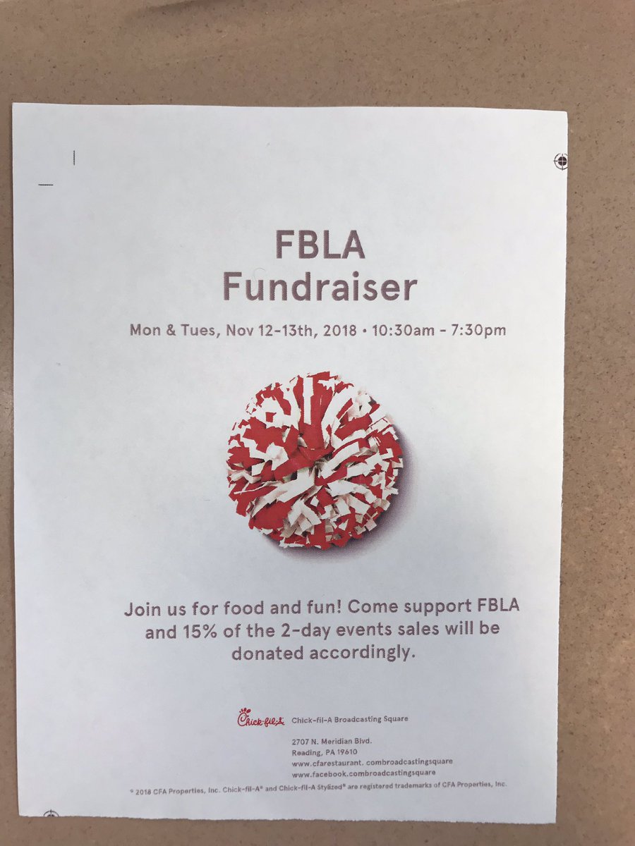 Support our Partnership with Business project by heading to Chick-Fil-A either today or tomorrow from 10:30-7:30!! Show them this flyer!