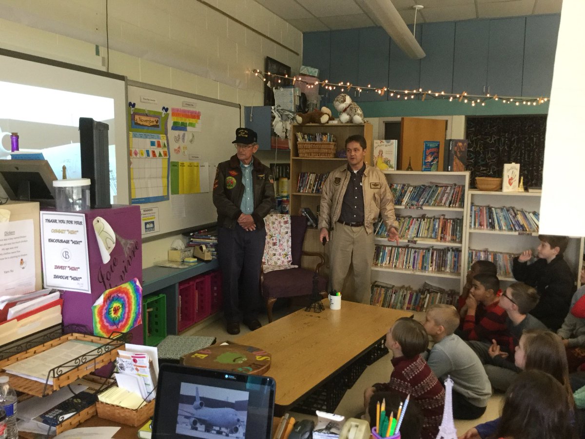 Ss learning from veteran family members. Dad and grandad of student help us understand the true meaning of Veteran’s Day.  <a href="/CBWarwickElem/">Warwick Elementary School CBSD</a>