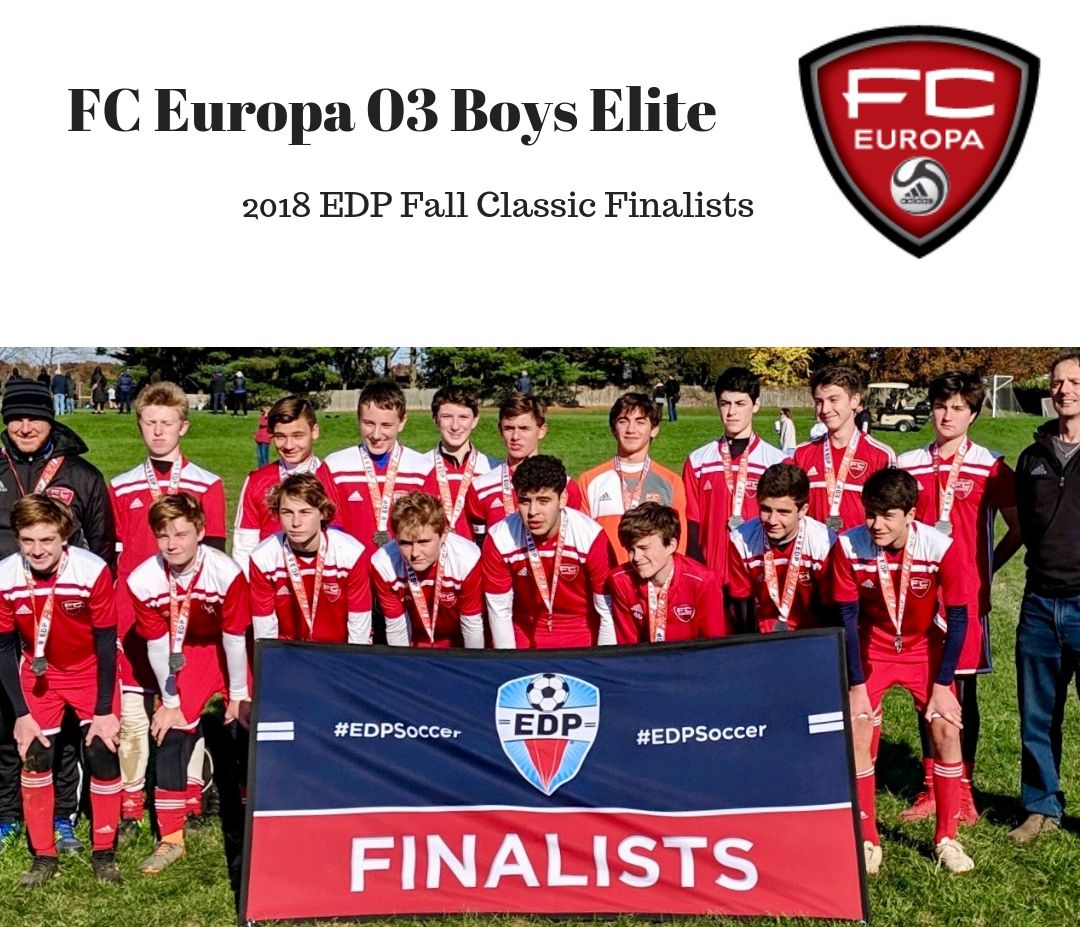 FCEuropaUSA's tweet photo. Congratulations to the FC Europa 2003 Boys Elite for being finalists in the the 2018 EDP Fall Classic.  This was a great start for the team as they look to continue their winning ways into the future events. They are this weeks' #TeamSpotlight #FCEuropa #EDP #Finalists #03Elite https://t.co/mZnUvUzsA1