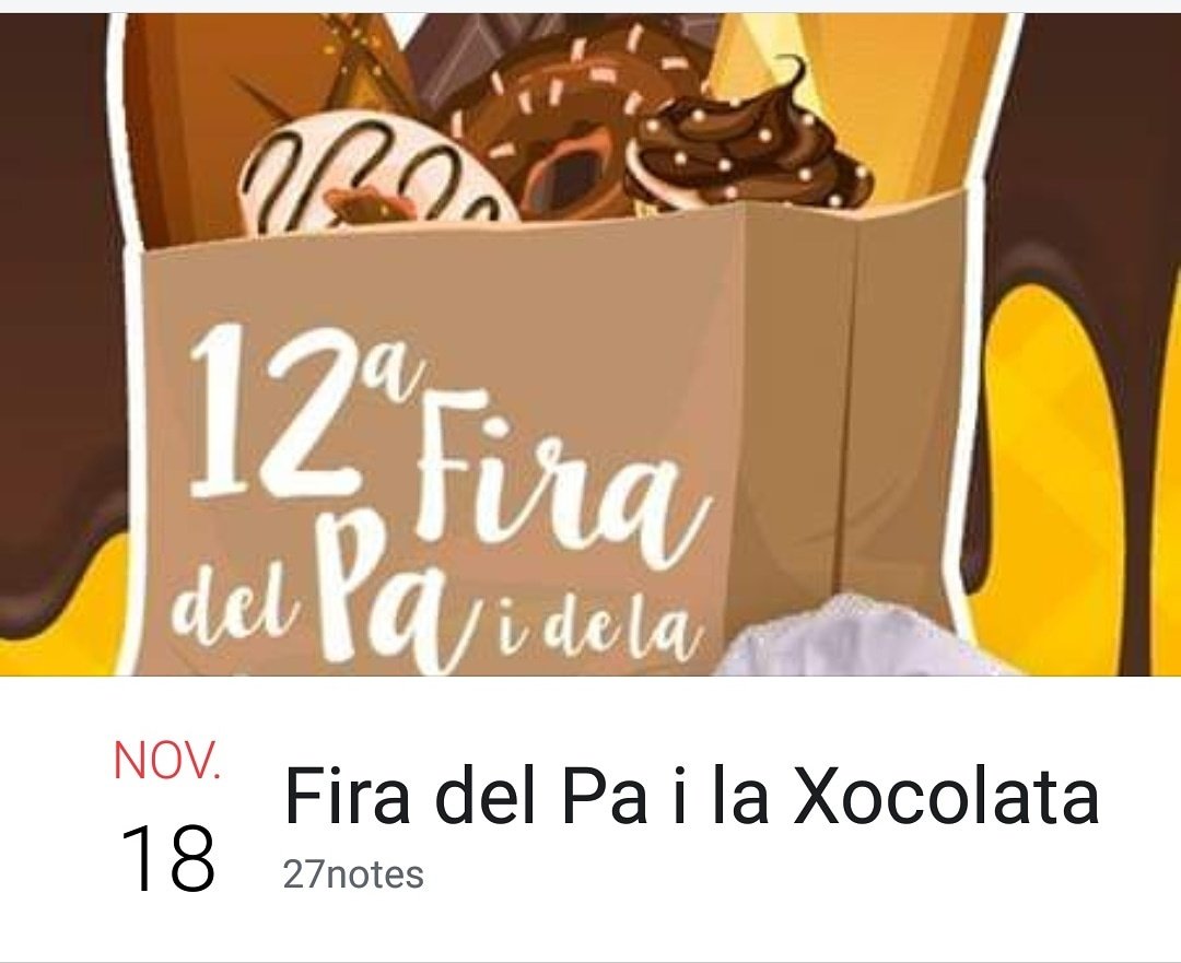 27notesgrup's tweet image. Us esperem diumenge 18 de novembre a la #fira del pa i la xocolata de #santgregori