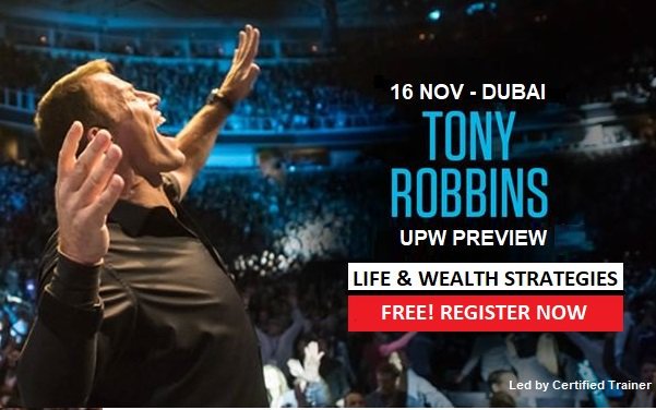 @NajahiEvents At @conraddubai on 16th November spend a meaningful weekend with @TonyRobbins courtesy @NajahiEvents 
Learn Tony's latest life and wealth strategies to be led by a certified trainer. @DubaiTrends @Dubaiinformer @hashDubai #dubaitrending @SMSummitME @gulf_news @khaleejtimes