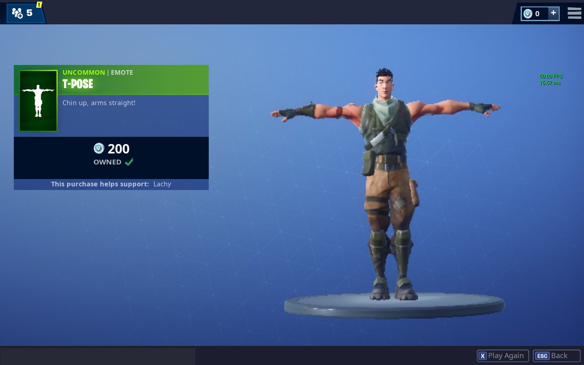 Fortnite emote, T-Pose