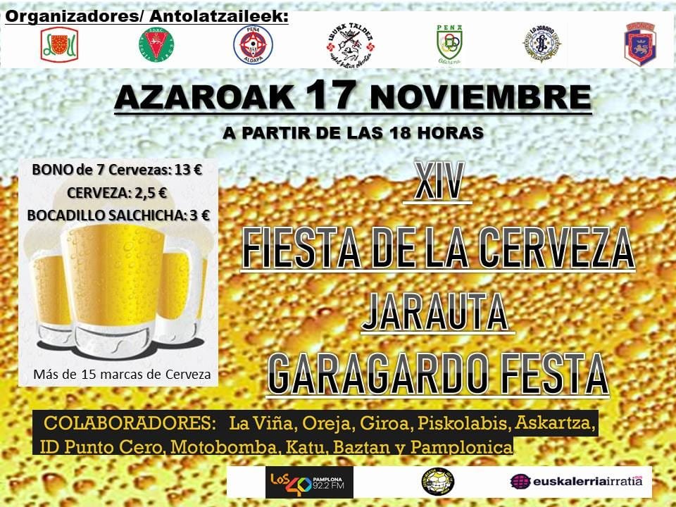 Jarautako Garagardo Festa 2018
XIV Fiesta de la Cerveza en Jarauta.