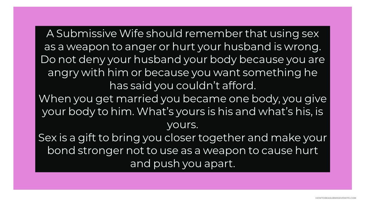wife using sex as a weapon