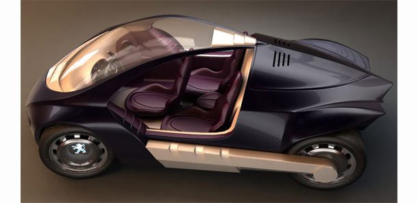 68. And here's a modern-day Peugeot concept for a three-wheeler city car, the Stylight, which won a design competition for the marque. (Designer is Ognyan Bozhilov) Probably the nichest feature on this is variable-luminescence tail lights you can turn up by pressing a button.