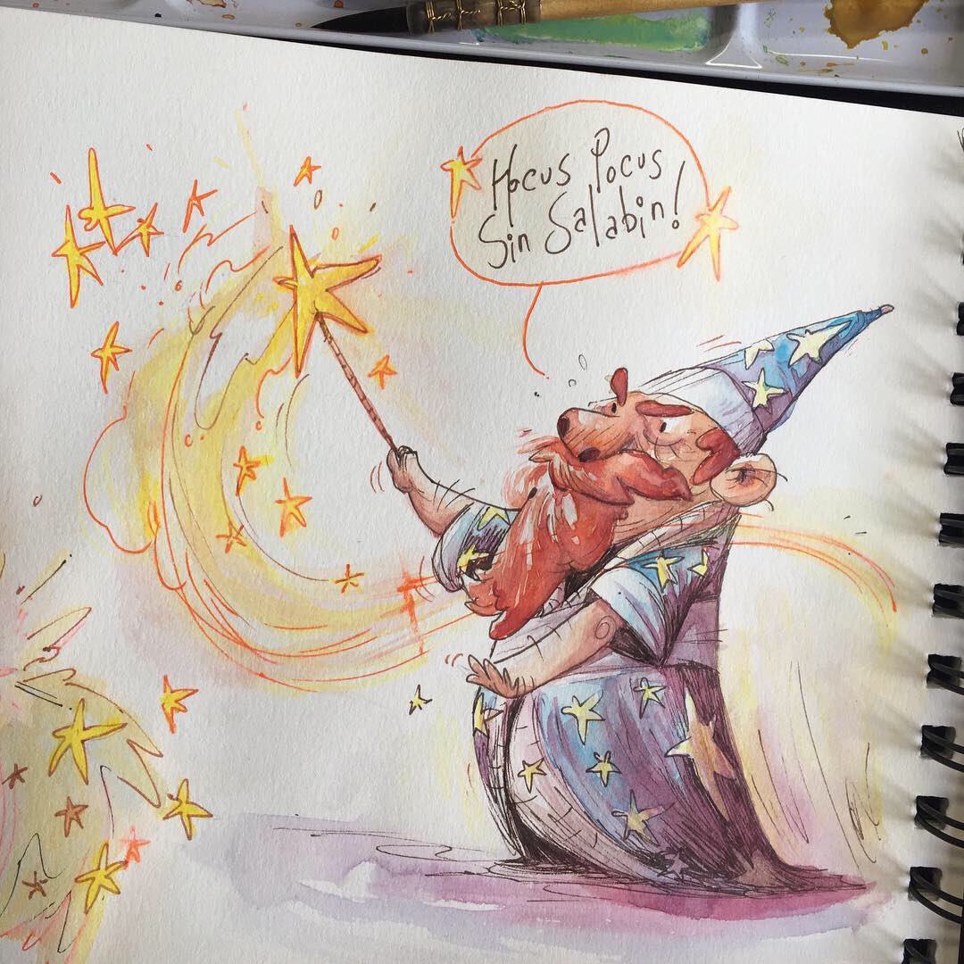 🇺🇸- MAGIC SPELL CLASH! Which spell you think is the strongest? ABRACADABRA ABRE-TE SÉSAMO, or HOCUS POCUS SIN SALABIN? 💫✨❤️ #characterdesign #kidlitart #fantasy #childrenillustration #illustration #cartoon 