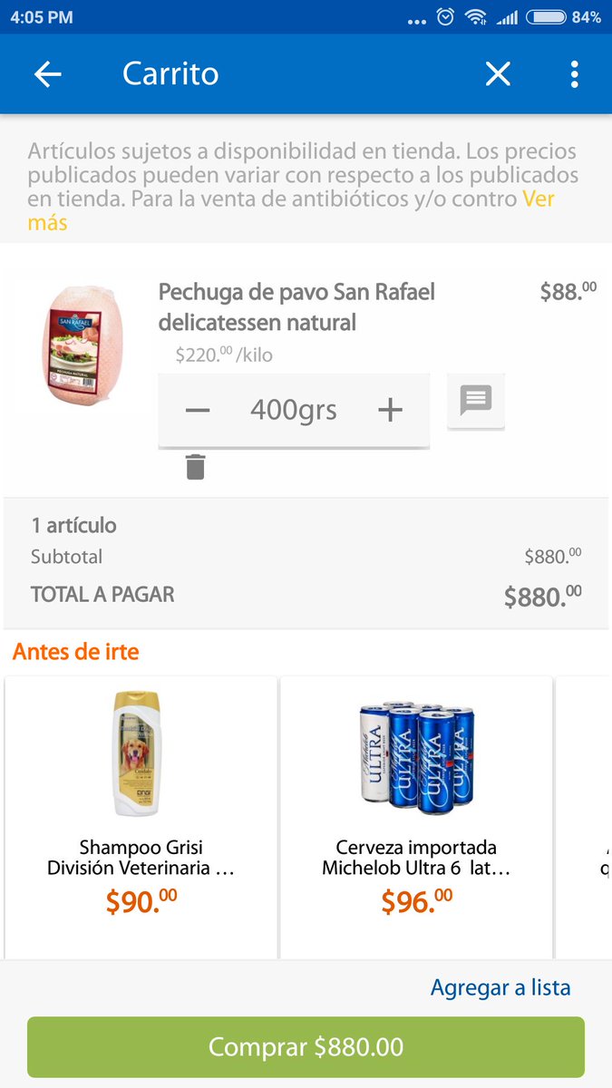 veronicta's tweet photo. @WalmartMexico su app está mal, calcula mal los precios https://t.co/yTINHeXIxu
