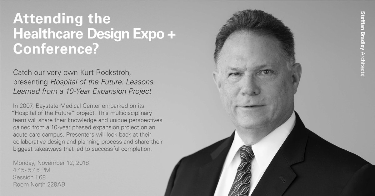 _SBACT's tweet photo. Attending  #HCDcon?  SBA's Kurt Rockstroh will be presenting "Hospital of the Future: Lessons Learned from a 10-Year Expansion Project."  More details on TODAY's session below! https://t.co/RFZ60rt0Lc