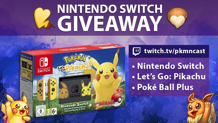 pkmncast's tweet image. To celebrate the launch of Pokémon Let’s Go Pikachu &amp;amp; Eeeve, you can enter to win the Pikachu Edition Nintendo Switch! 

You can enter here: playr.gg/PKMNcast/pikav… 

#Pikachu #Eevee #LetsGo #PikaVee