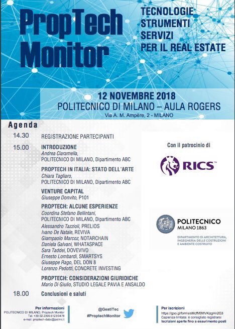 dleviformiggini's tweet photo. A very interesting look at the Italian #Proptech landscape today on the occasion of the #ProptechMonitor launch at @polimi organised by @GestiTec under the auspices of @rics #gestitec #realestate #DigitalTransformation https://t.co/Jmgf5JikqW