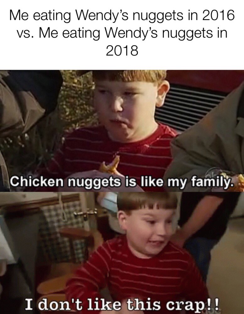 wendysspicynugz's tweet photo. Then vs. Now #bringbackspicychickennuggets #wendys #2016vs2018 #wifeswap #chickennuggets #kingcurtis @Wendys @WendysCanada https://t.co/bdwzbq9WzJ